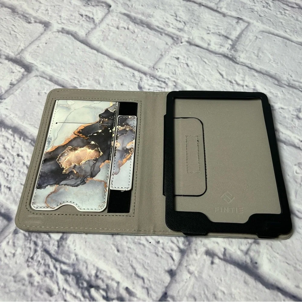 Marble Gold Accent Tablet Case - Light Blue & Black